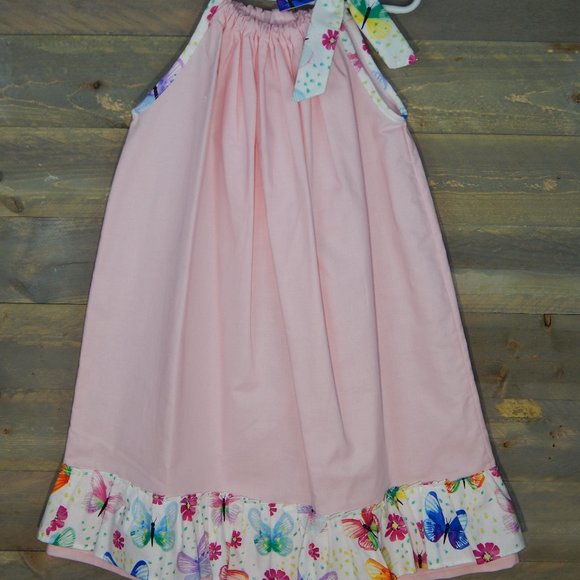 Pillowcase Handmade Dress Size 4 Pink - Picture 2 of 4